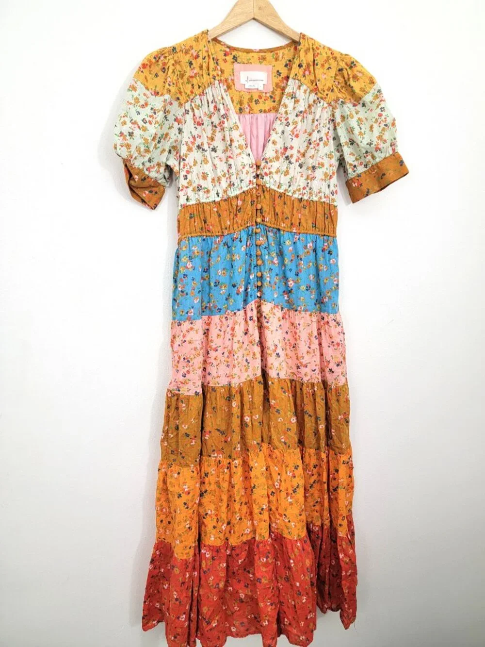 Anthropologie Tiered and True Floral Maxi Dress Small - Picture 2 of 7